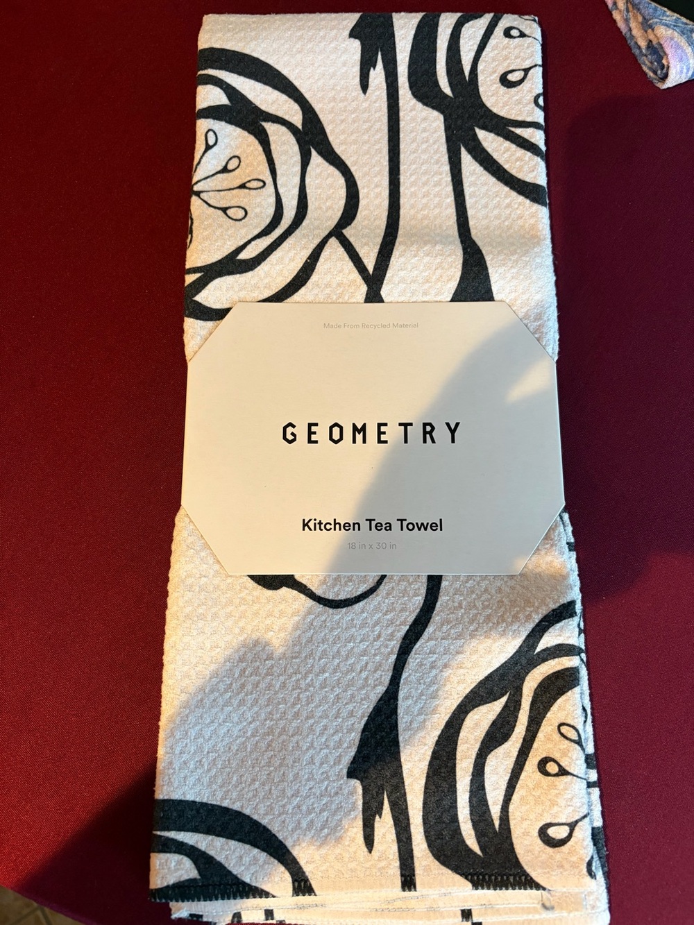 GEOMETRY-Kitchen Tea Towel " Smell The Flowers" 18 x 30 Inches